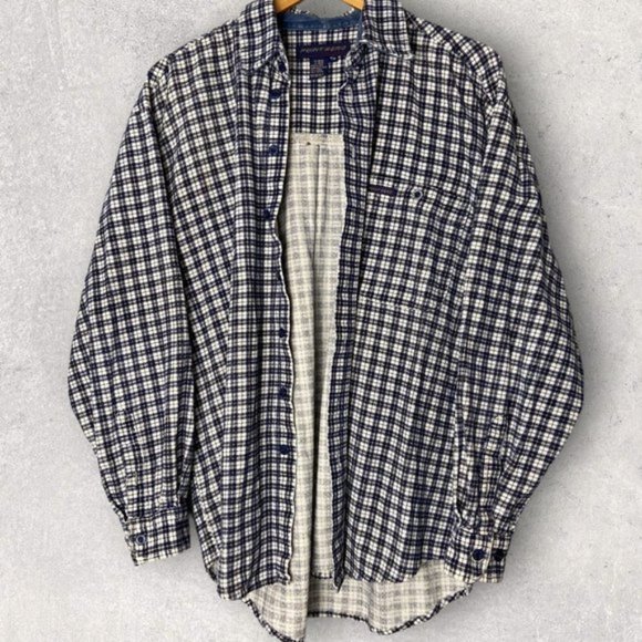 Vintage Button Down Plaid Corduroy Shacket - Picture 1 of 5